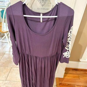Fall Plum Maxi Dress with arm detail